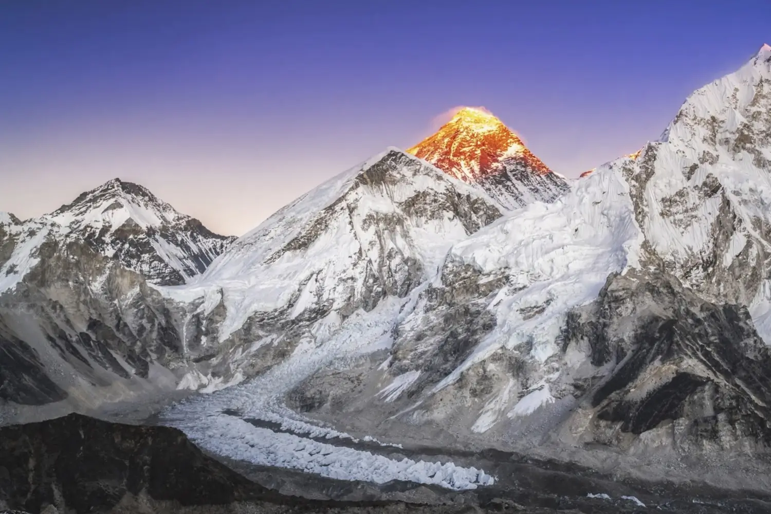 Vista del Everest, trekking en Nepal